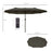 4.6m Garden Parasol Double-Sided Sun Umbrella Patio Market Shelter Canopy Shade Outdoor Grey - NO BASE