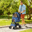 Pet Stroller Dog Pram Pushchair Cat Travel Carriage W/ Universal Wheels, Brake, Canopy, Storage Bag - Blue