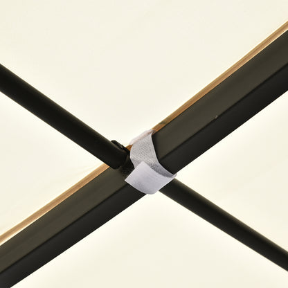 4 x 3 Meters Canopy Metal Wall Gazebo Awning Garden Marquee Shelter Door Porch - Cream