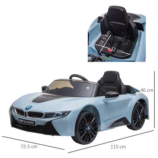 BMW I8 Coupe Licensed 6V Ride On Car Toy with Remote Control, Powered Electric Car, Music, Horn, for 3-8 Years, Blue