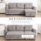 Linen-Look L-Shaped Sofa Bed with Storage In Grey