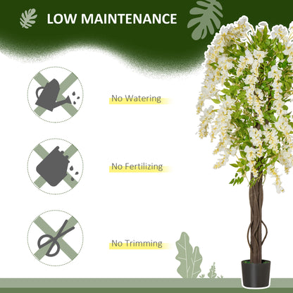 Artificial White Wisteria Tree (1.6m tall)