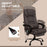 6-Point PU Leather Massage Office Chair with Swivel Wheels, Reclining Chair Office with Footrest, Remote, Brown