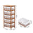 5 Drawer Dresser Wicker Basket Storage Shelf Unit Wooden Frame Home Organisation Cabinet Bedroom Office Furniture Natural Finish