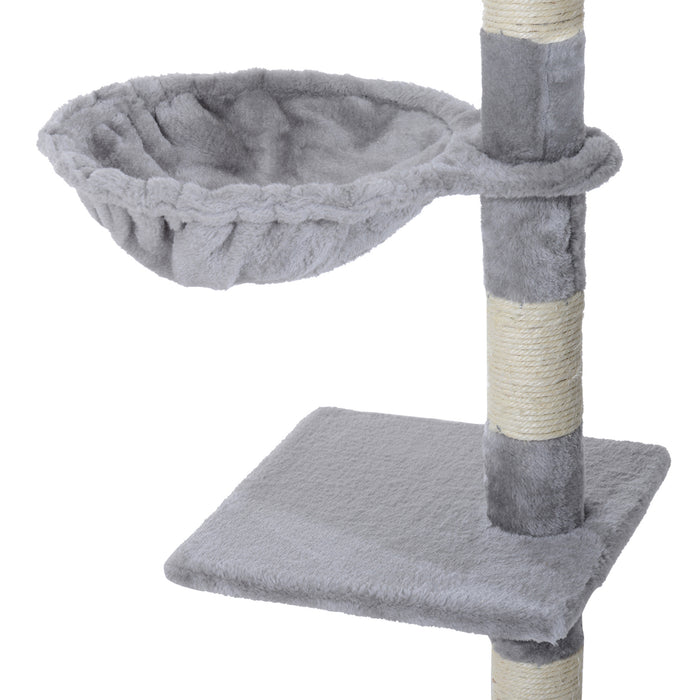 Cat Tree for Indoor Cats Kitten Scratching Post Scratch Scratcher Climb Activity Center Play House Pet Furniture 125cm (Grey)