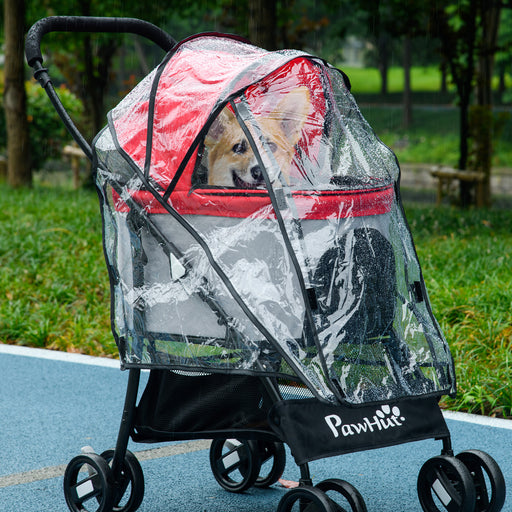 Dog Pram Rain Cover, Cover for Dog Stroller Buggy Pushchair for Small Miniature Dogs Cats, with Front Rear Entry