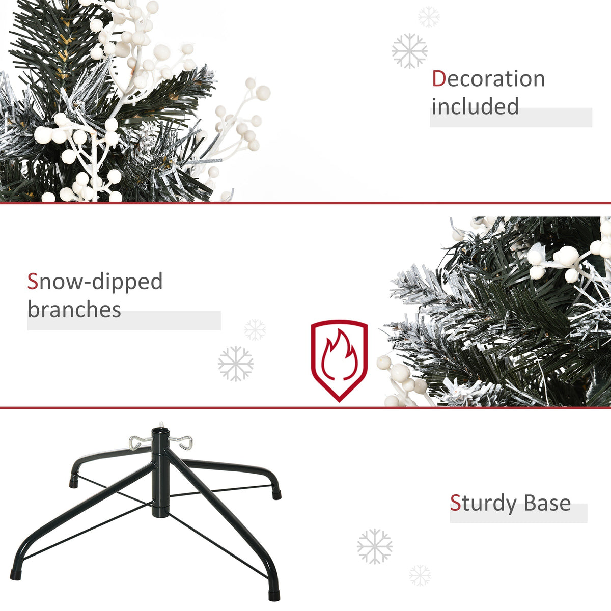 4ft Snow-Tipped Artificial Christmas Tree with White Berries