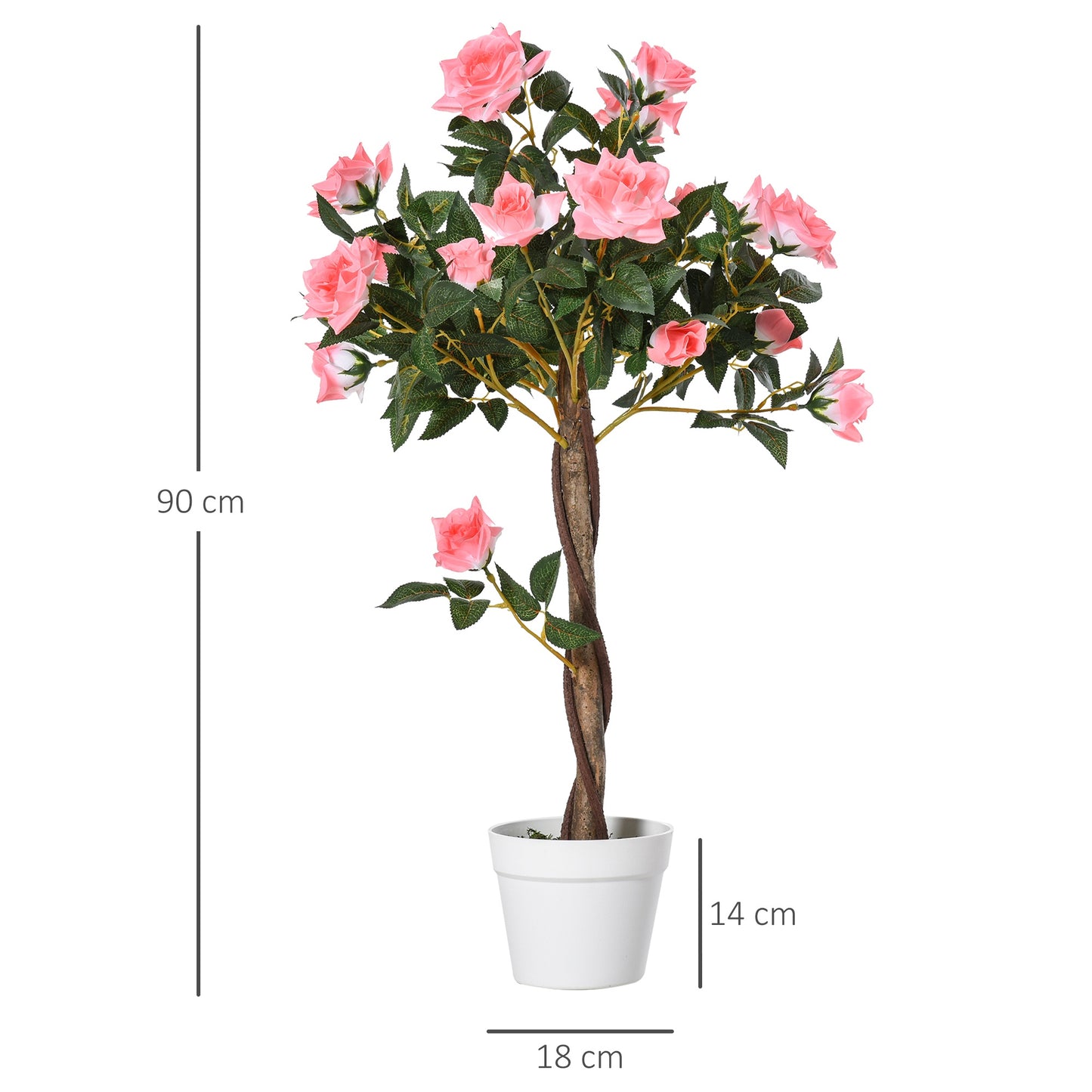 Faux Rose Plant (90cm tall)