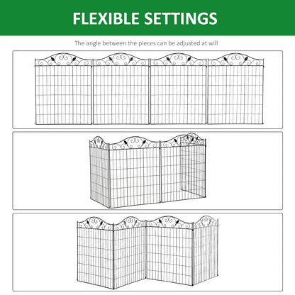 4 Panel Garden Decorative Fence - 44in x 12ft