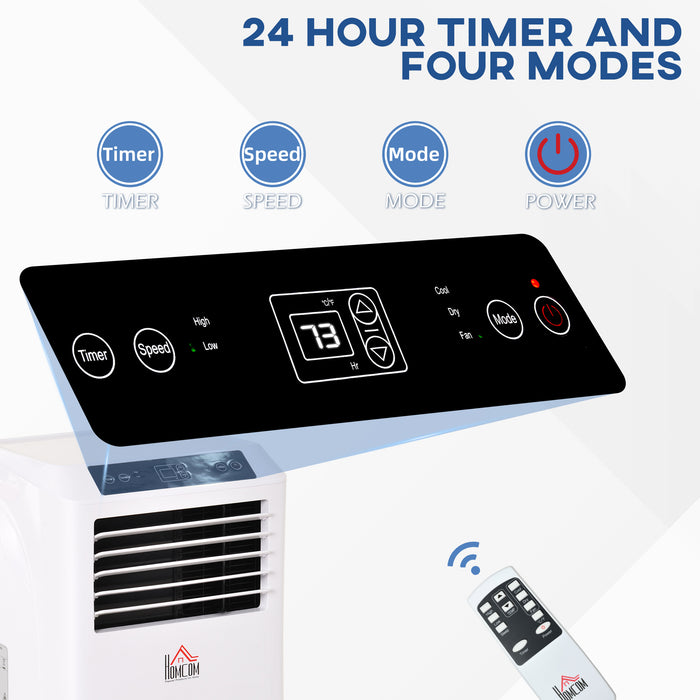 Mobile Air Conditioner White W/ Remote Control Cooling Dehumidifying Ventilating - 780W