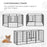 Heavy Duty Puppy Play Pen, 8 Panels Pet Exercise Pen for Indoors, Outdoors, Pet Playpen for Large, Medium Dogs, 100Hcm