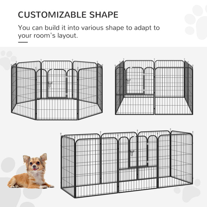 Heavy Duty Puppy Play Pen, 8 Panels Pet Exercise Pen for Indoors, Outdoors, Pet Playpen for Large, Medium Dogs, 100Hcm