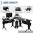 L-Shaped Corner Work Desk Gaming Office w/ Steel Frame CPU Rack Keyboard Tray Space-Saving Melamine Coating Computer Home Workstation Black