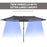 4.6m Garden Parasol Double-Sided Sun Umbrella Patio Market Shelter Canopy Shade Outdoor Grey - NO BASE