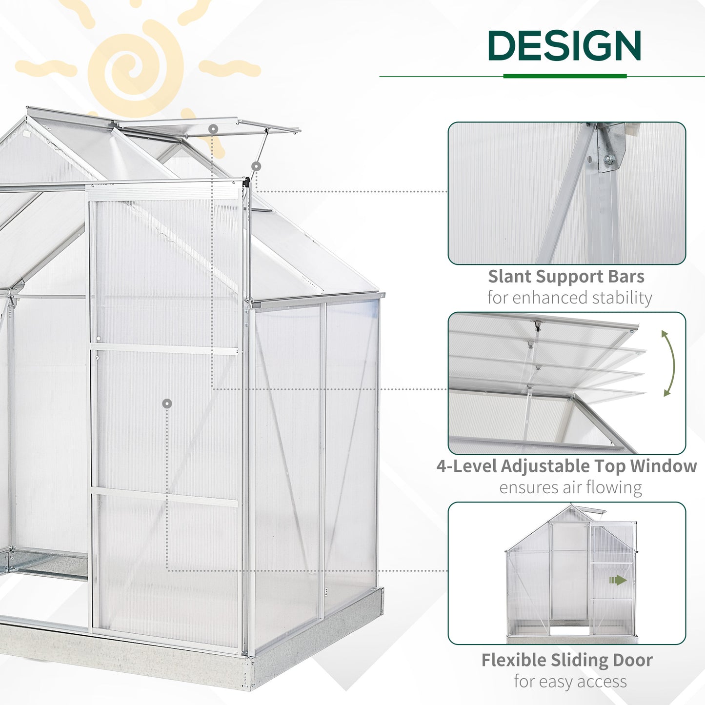 6 x 6FT Clear Greenhouse