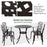 Cast Aluminium 4-Seater Outdoor Garden Table & Chair Set Brown