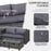 4-Seater Rattan Wicker Garden Furniture Patio Sofa Storage & Table Set w/ 2 Drawers Coffee Table,Great Cushioned 4 Seats Corner Sofa - Grey