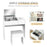 Makeup Desk with Drawer, Vanity Table Set with Flip-up Mirror and Cushioned Stool, White