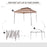 3 X 3(m) Meters Metal Gazebo Party Canopy Garden Pop Up Tent Outdoor Sun Shelter w/ Net Curtain Zipper Door - Khaki