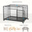 Metal Dog Cage Kennel Locking Door & Wheels Removable Tray Openable Top For Extra Large Pets 125 x 76 x 81 cm