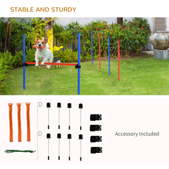 Pet Agility Training Equipment Dog Play Run Jump Obedience Training Set Adjustable (Pole + Hoop + Hurdle)