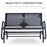 2-Person Outdoor Glider Bench Patio Double Swing Gliding Chair Loveseat w/Power Coated Steel Frame for Backyard Garden Porch, Black