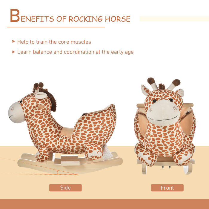 Kids Rocking Horse Toys Giraffe Seat w/ Sound Toddlers Baby Toy-Giraffe