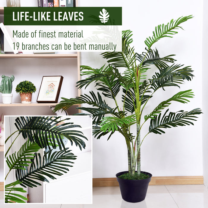 150cm(5ft)  Artificial Palm Tree Decorative Indoor Faux Green Plant w/Leaves Home Décor Tropical Potted Home Office