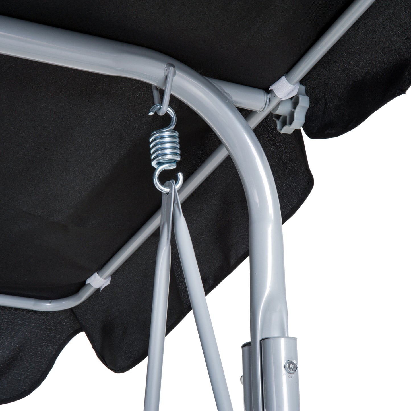 3 Seater Patio Swing Chair Garden Hammock Bench Rock Shelter Shade Metal Black