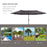 4.6m Garden Parasol Double-Sided Sun Umbrella Patio Market Shelter Canopy Shade Outdoor Grey - NO BASE