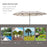 4.6m Garden Parasol Double-Sided Sun Umbrella Patio Market Shelter Canopy Shade Outdoor Beige - NO BASE