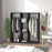 Double Mobile Open Wardrobe With Clothes Hanging Rails Storage Shelves Organizer Bedroom Furniture - Black