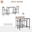 3 Pcs Table Stool Set Industrial Design w/ Metal Frame Oak Tone MDF Panels Minimal Compact Beautiful