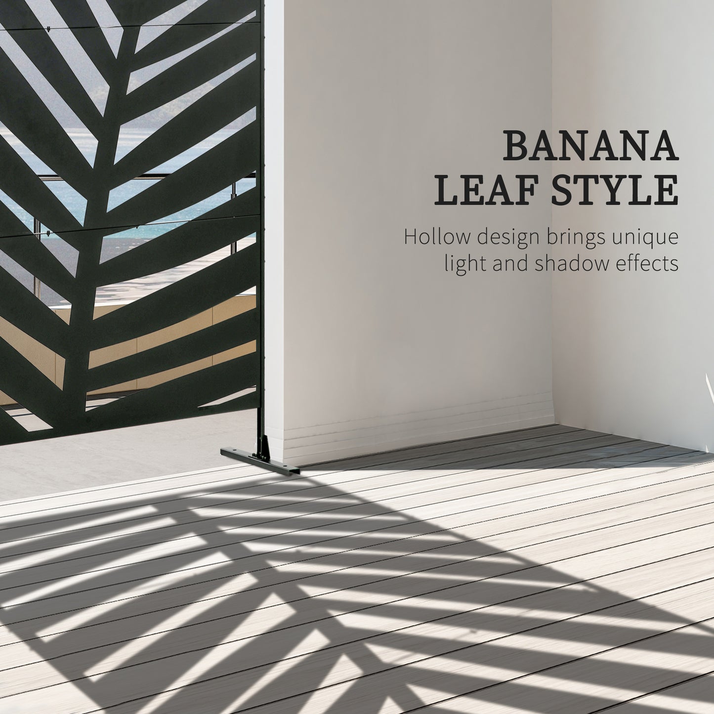 Outdoor Privacy Banana Leaf Pattern - Black