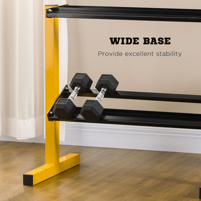 SPORTNOW Dumbbell Rack Stand, 2-Tier Weight Storage Organiser, Stable Dumbbell Holder for Home Gym, 270kg Capacity