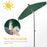 Aluminium Sun Umbrella Parasol Patio Garden Rectangular Tilt 2M x 1.25M Green