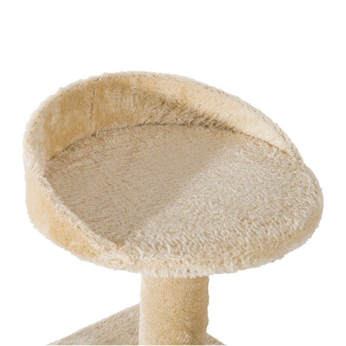 Cat Tree for Indoor Cats with Scratching Posts, Kitten Climbing Tower Activity Centre, 50x50x100 cm, Beige