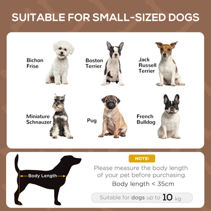 Raised Dog Bed Waterproof Elevated Pet Cot with Breathable Mesh UV Protection Canopy Coffee, for Small Dogs, 61 x 46 x 62cm