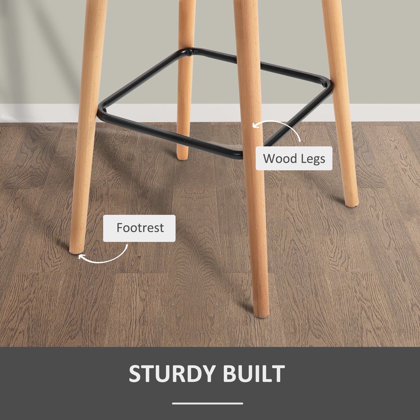 Barstools - Set of two elegant and softly curved chairs which look anywhere in your home