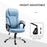 Linen Fabric Home Office Chair, Height Adjustable Computer Chair with Padded Armrests and Tilt Function, Blue