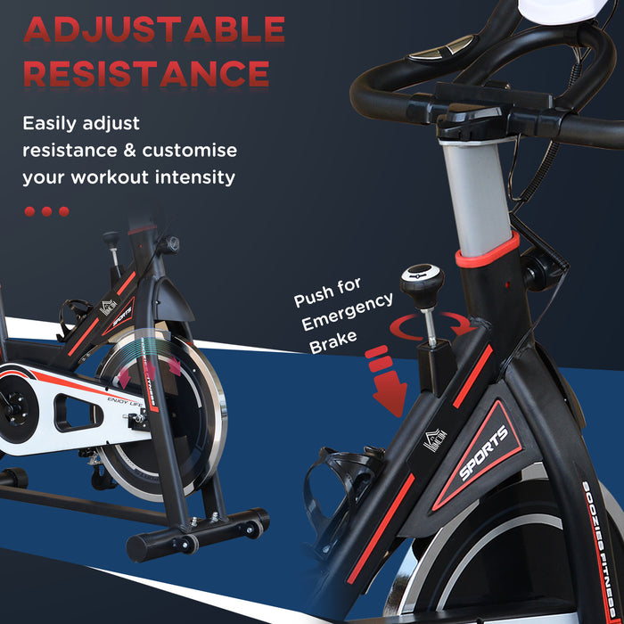 8kg Flywheel Stationary Exercise Bike Racing Bicycle Home Fitness Trainer with Adjustable Resistance LCD Display Wheels Black