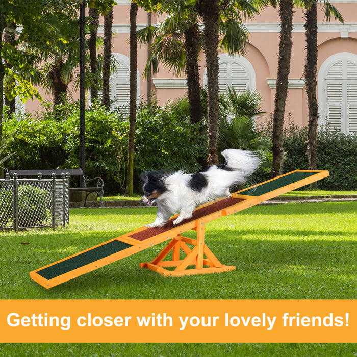 1.8m Wooden Pet Seesaw Activity Sport Dog Training Agility Obedience Equipment Toy Pet Supplies Weather Resistant
