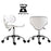 PU Leather Rolling Swivel Salon Chair Salon Stool with Backrest White