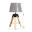 Wooden Tripod Table Lamp for Side, Desk or End Table with E27 Bulb Base（Grey Shade）