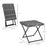 Garden Small Folding Square Rattan Coffee Table Bistro Balcony Outdoor Wicker Weave Side Table 40H x 40L x 40Wcm Grey