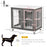 Dog Crate Wooden Pet Kennel Cage End Table w/ Lockable Door for Small Medium Dog Grey & White 85 x 55 x 75 cm