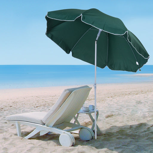 Beach Umbrella Parasol,φ2.2m, Steel-Dark Green