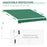 Manual Retractable Awning, size (4m x3m)-Green