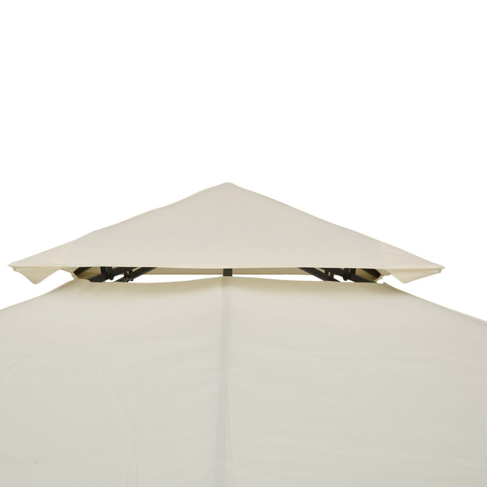 3 x 3(m) Gazebo Canopy Roof Top Replacement Cover Spare Part Cream White (TOP ONLY)