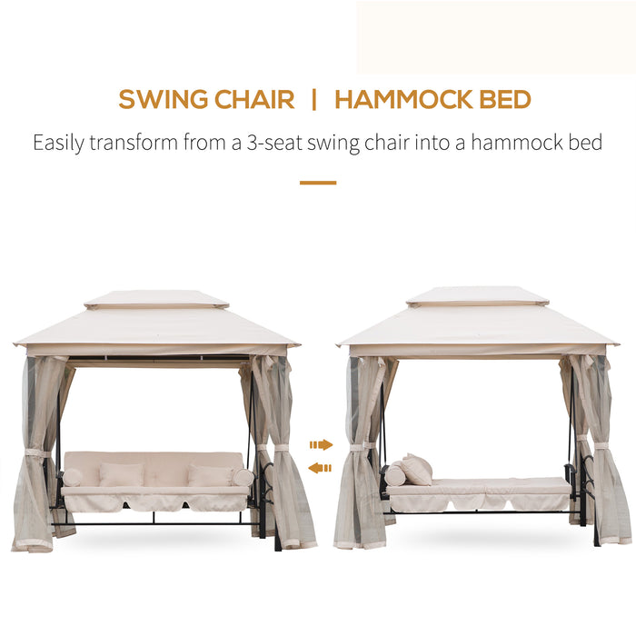 Swing Bench -3-IN-1 DESIGN: Dual use design to convert from a 3 seater garden swing to a single garden swing bed